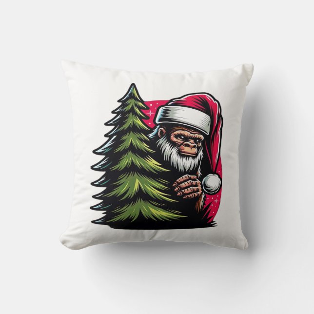 A Peek-A-Boo Christmas Throw Pillow (Front)