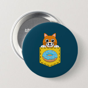 A Peeking Cat and a Blue Donut Button