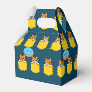 A Peeking Cat and a Blue Donut Favor Boxes