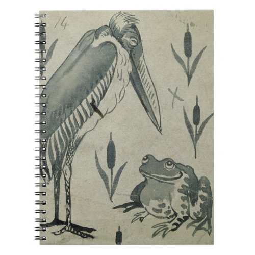 A Pelican and Frog in Conversation wc on paper Notebook