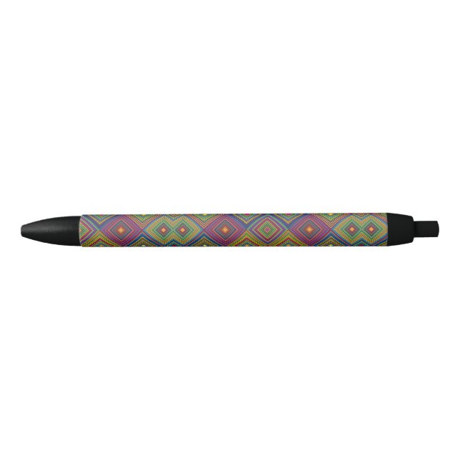 A pen with a colorful geometric pattern  (Front)