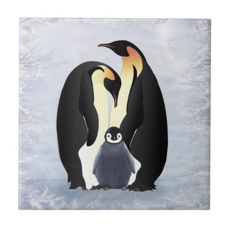A Penguin Family Ceramic Tile