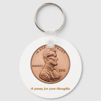 A penny for your thoughts keychain