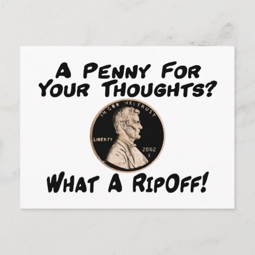 A Penny For Your Thoughts Postcard