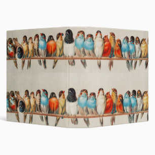 A Perch of Birds, 1880 by Hector Giacomelli 3 Ring Binder