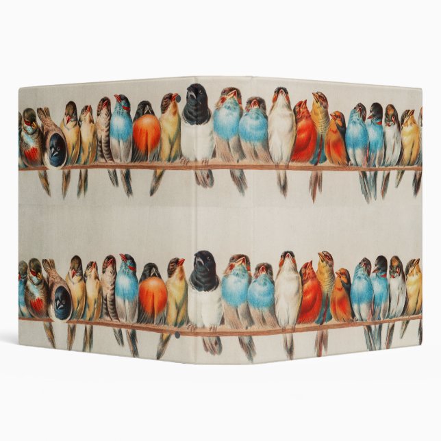 A Perch of Birds, 1880 by Hector Giacomelli 3 Ring Binder (Background)