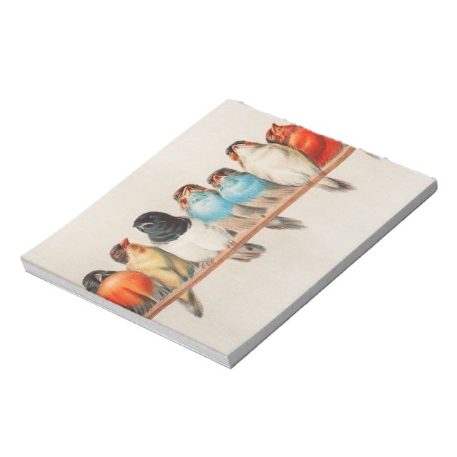 A Perch of Birds, 1880 by Hector Giacomelli Notepad (Rotated)