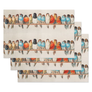 A Perch of Birds, 1880 by Hector Giacomelli Wrapping Paper Sheets