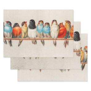 A Perch of Birds, 1880 by Hector Giacomelli Wrapping Paper Sheets