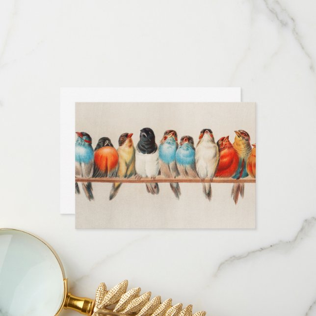 A Perch of Birds by Hector Giacomelli Thank You Card (Front/Back In Situ)