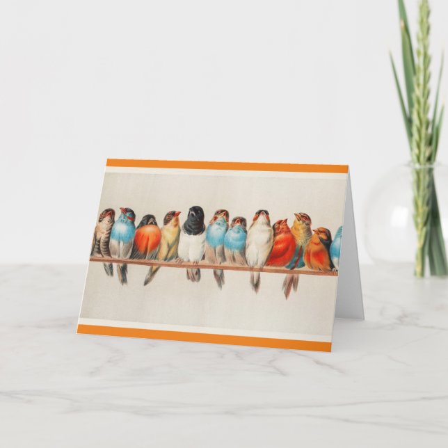 A Perch of Birds Card (Front)