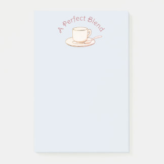 A Perfect Blend Elegant Cream Coffee Cup Post-it Notes