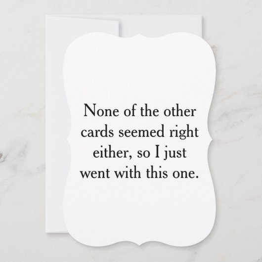 A perfect card for absolutely nothing (Back)