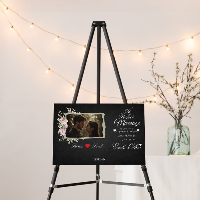 A Perfect Marriage Custom Photo Wedding  Foam Board (In Situ (Stand))