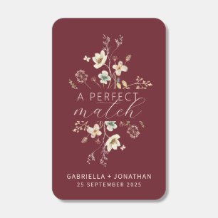 A Perfect Match Burgundy Floral  Wedding Matches