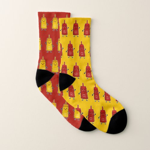 A perfect mismatch Ketchup  Mustard BFFs Socks