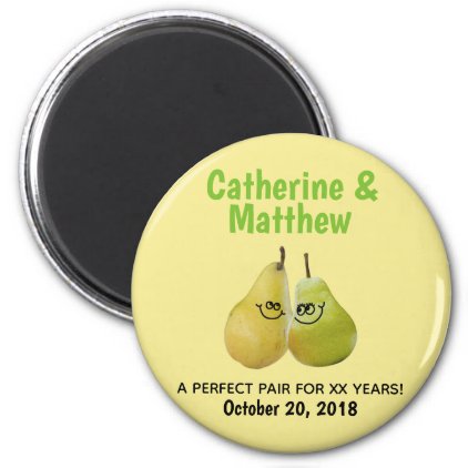 A Perfect Pair Cartoon Pear Anniversary Favor Magnet