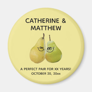 A Perfect Pair Cartoon Pear Anniversary Favor Magnet