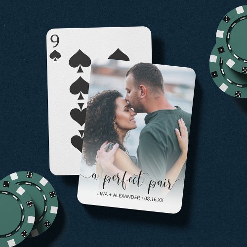 A Perfect Pair  Engagement Photo or Wedding Favor Poker Cards