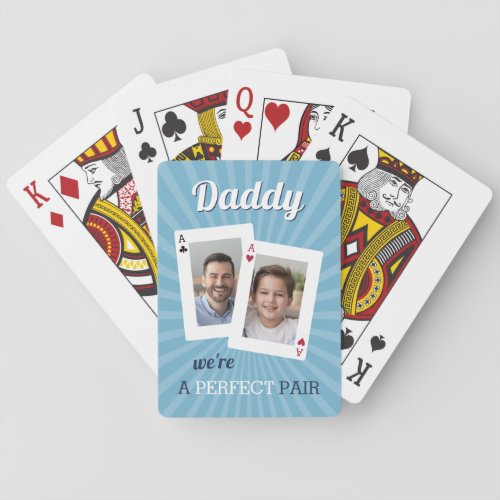 A Perfect Pair  Father  Child Photo Playing Cards