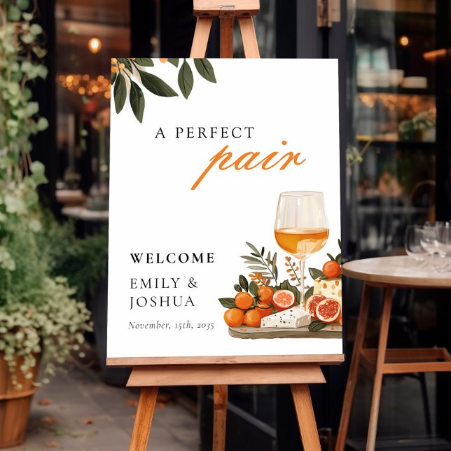 A Perfect Pair Wine & Cheese Engagement Party Foam Board (Creator Uploaded)