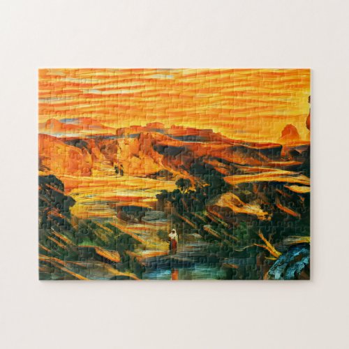 A person standing in a canyon Arizona  Jigsaw Puzzle
