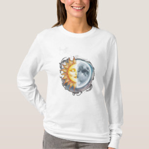 A person walking on a tightrope between planets T-Shirt