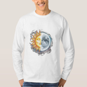 A person walking on a tightrope between planets T-Shirt