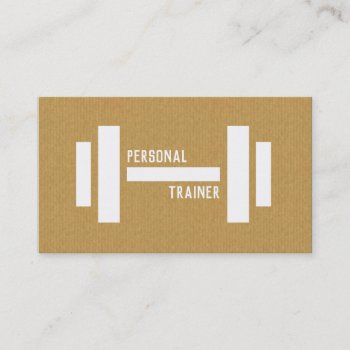 A Personal Trainer White Dumbbell Icon Cardboard Business Card by johan555 at Zazzle