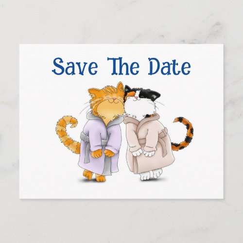 A Personalize Save The Date Cool Cats Postcard