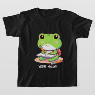 A personalized back to school cute frog design T-Shirt