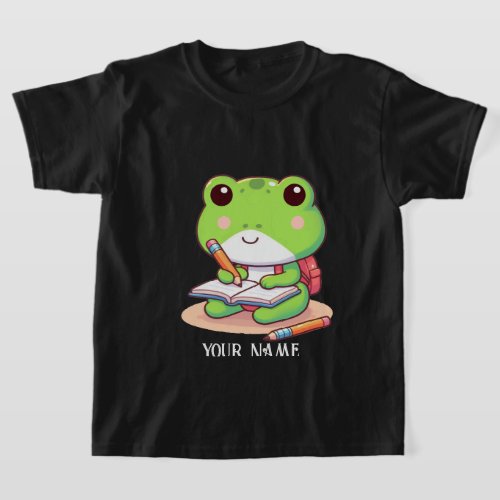  A personalized back to school cute frog design T_Shirt