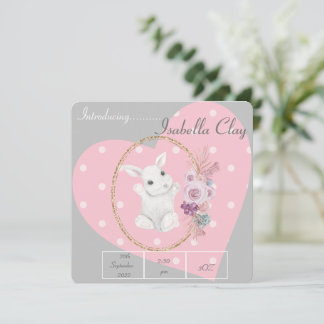 A PERSONALIZED BIRTH ANNOUNCEMENT FLAT CARD