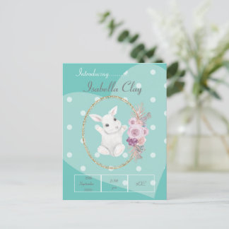 A PERSONALIZED BIRTH ANNOUNCEMENT POSTCARD