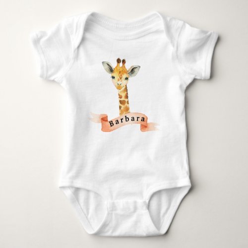 A Personalized Giraffe Baby Bodysuit