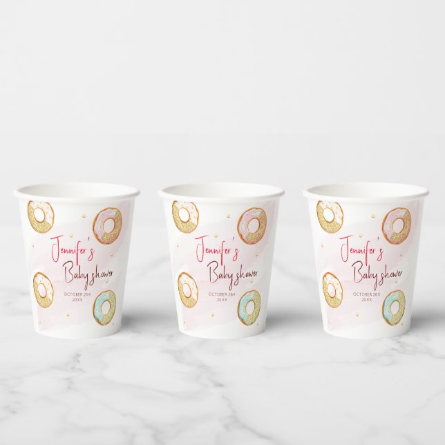 A personalized golden Donut Paper cup (Multi)