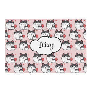 A Personalized Laminated Place Mat for your Cat
