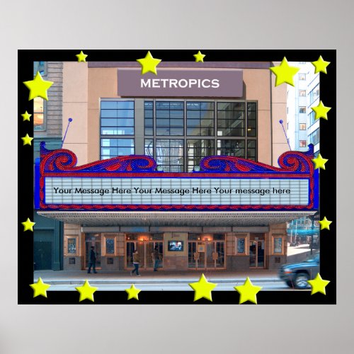 A Personalized  Movie Marquee Poster45 character Poster