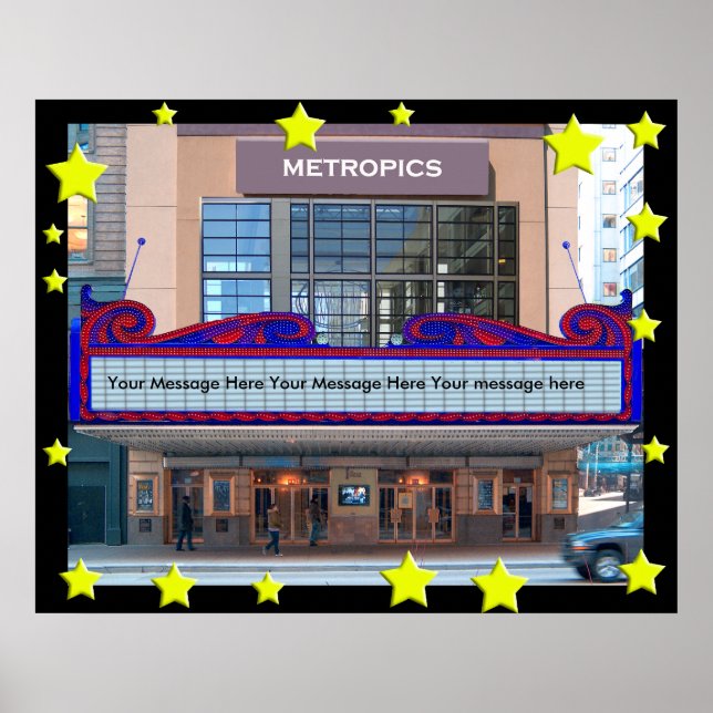 A Personalized  Movie Marquee Poster(45 character Poster (Front)