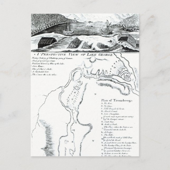 A Perspective View of Lake George Postcard (Front)