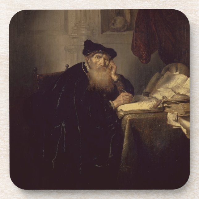 A Philosopher, 1635 (oil on panel) Beverage Coaster (Front)
