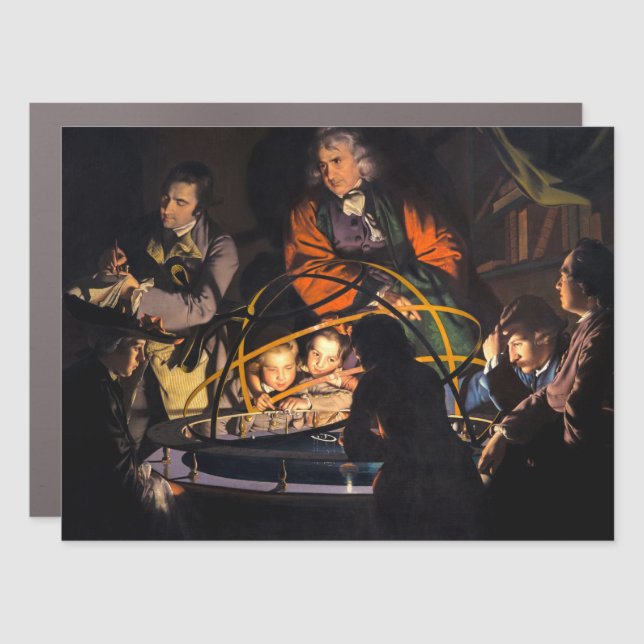 A Philosopher Lecturing on the Orrery Solar System Car Magnet (Front)