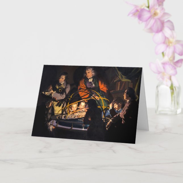 A Philosopher Lecturing on the Orrery Solar System Card (Orchid)