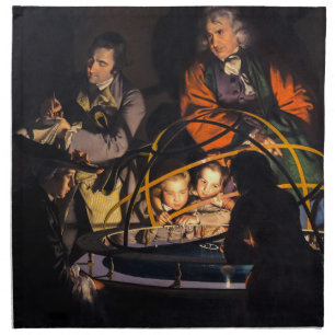 A Philosopher Lecturing on the Orrery Solar System Cloth Napkin