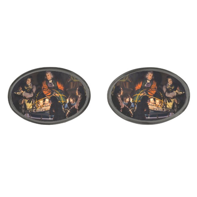 A Philosopher Lecturing on the Orrery Solar System Cufflinks (Front)