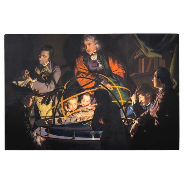A Philosopher Lecturing on the Orrery Solar System Metal Print (Front)