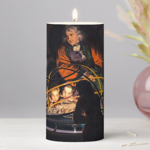 A Philosopher Lecturing on the Orrery Solar System Pillar Candle