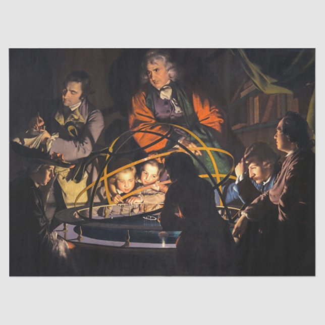 A Philosopher Lecturing on the Orrery Solar System Tissue Paper (Front)