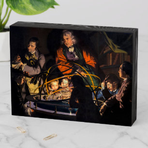 A Philosopher Lecturing on the Orrery Wooden Box Sign