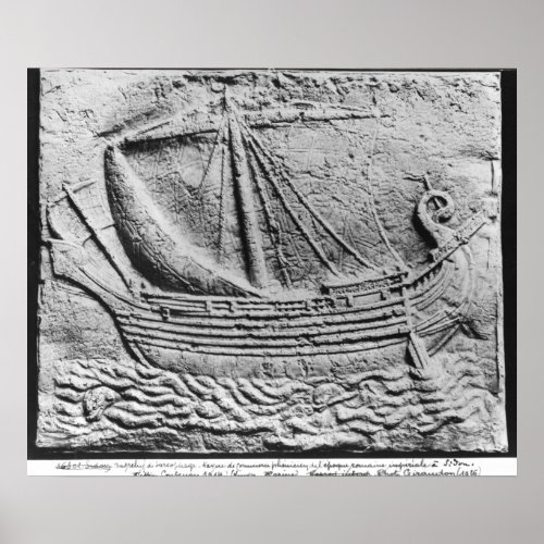 A Phoenician trade ship at Sidon Poster